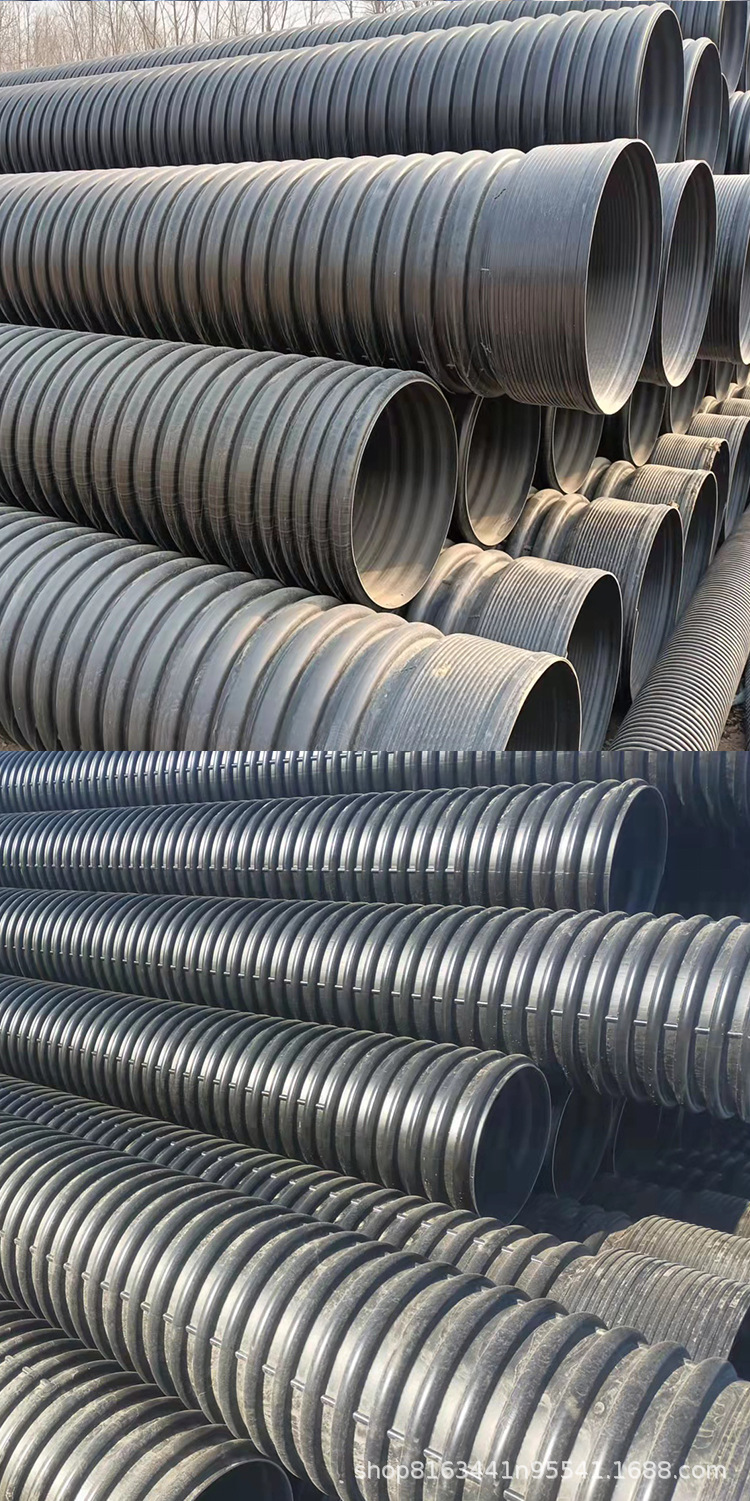 山西晉旺hdpe雙壁波紋管貨場實(shí)拍,雙壁波紋管是排污管道.