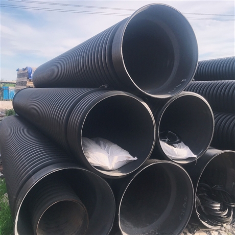 hdpe雙壁波紋管 500sn8國標排污排水 大小頭連接操作簡單 環鋼包郵-搜